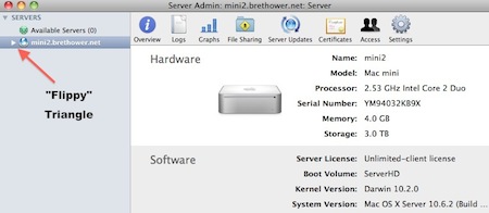 Click flippy triangle to drop down the services list