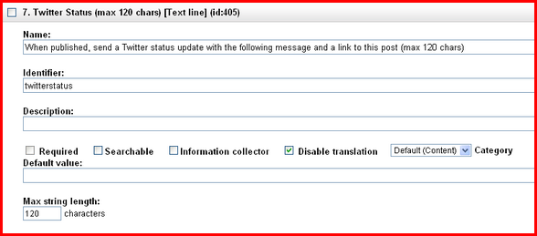 Adding the Twitter status attribute - eZ Publish